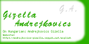 gizella andrejkovics business card